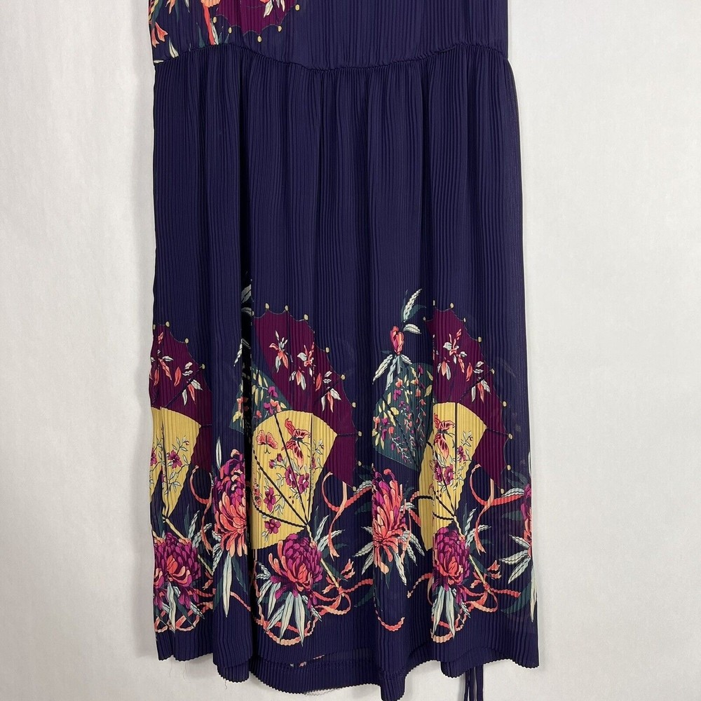 JT Dress Vintage Womens Large Blue Floral Short Sleeve Elastic Waist Pullover - Picture 8 of 12